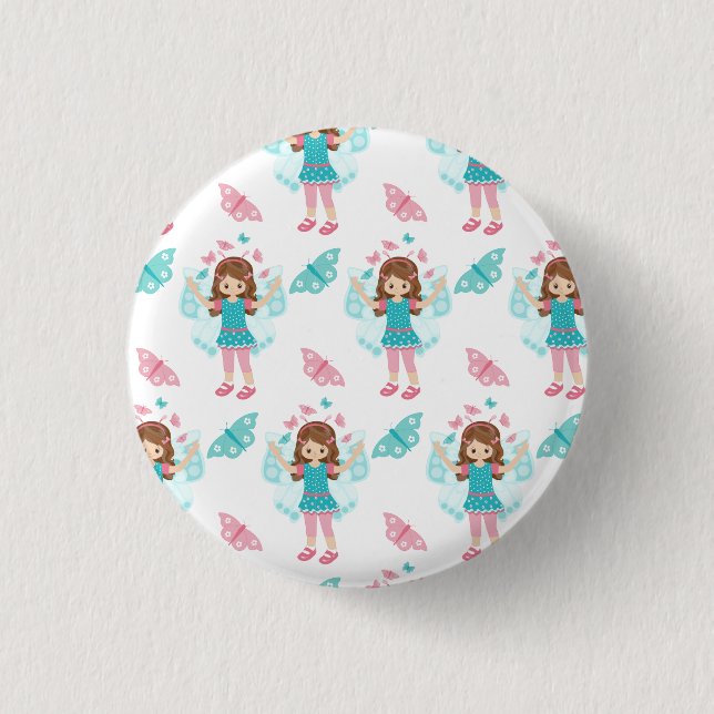 Butterfly Art 3 Cm Round Badge (Front)