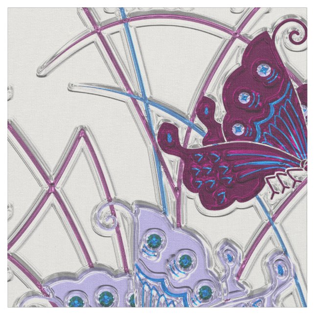 Butterfly Art 62A-62B Colour Option Custom Fabrics Fabric (Close Up)