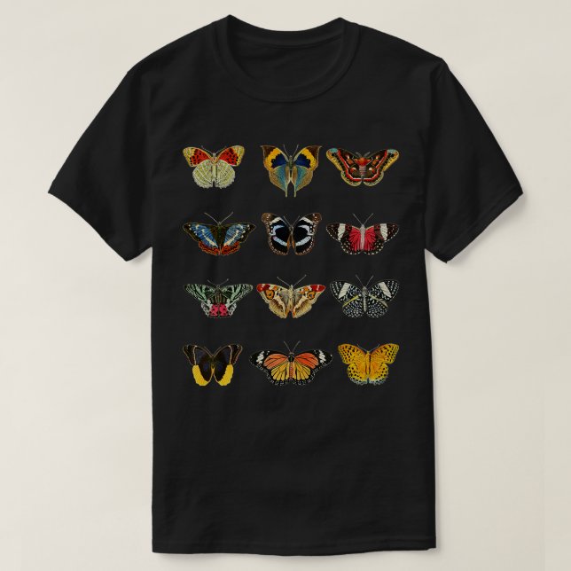 Butterfly Art Entomology Lepidopterist Love Cute B T-Shirt (Design Front)