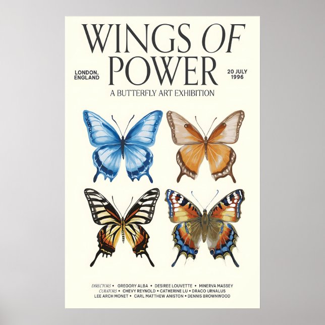 Butterfly Art Exhibition Poster 'Wings of Power' (Front)