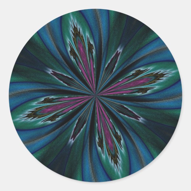 Butterfly Art Kaleidoscope Series Classic Round Sticker (Front)