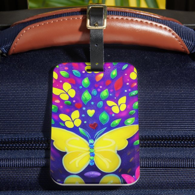 Butterfly Art Luggage Tag (Front Insitu 2)