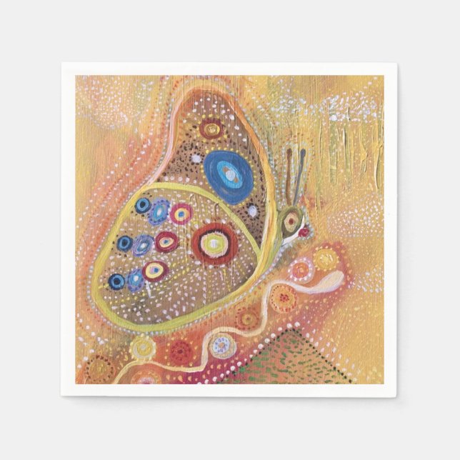 Butterfly Art Painting  Cocktail Paper Napkins (Front)