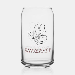Butterfly Art water Glass
