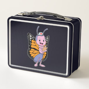 Butterfly as Nurse Metal Lunch Box