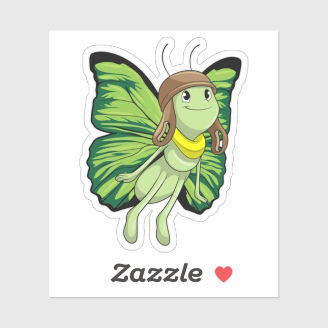 Butterfly as Pilot with Pilot hat (Sheet)