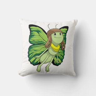 Butterfly as Pilot with Pilot hat Cushion