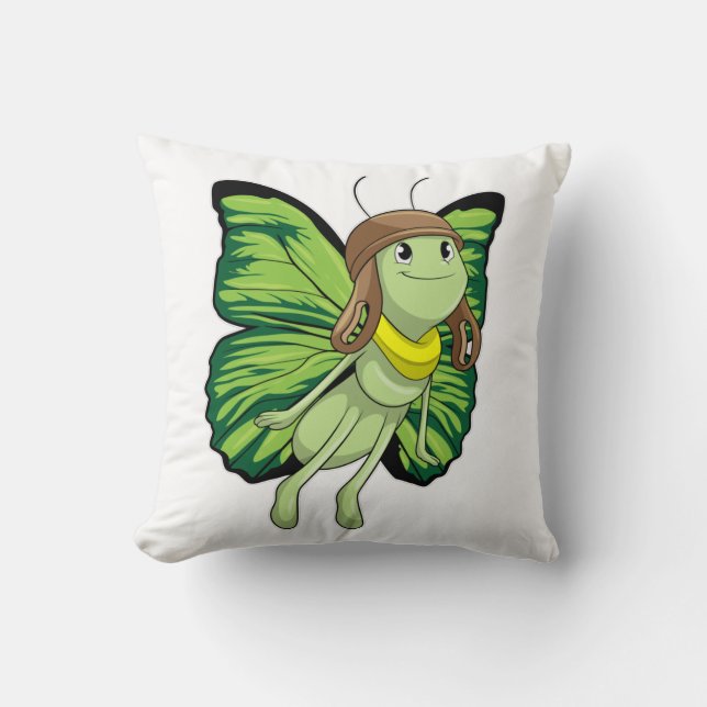 Butterfly as Pilot with Pilot hat Cushion (Front)