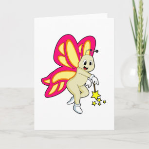 Butterfly as Wizard with Magic wand Card