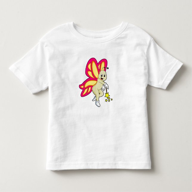 Butterfly as Wizard with Magic wand Toddler T-Shirt (Front)