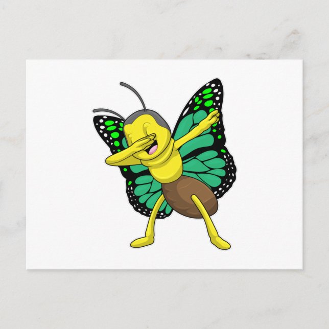 Butterfly at Hip Hop Dance Dab Postcard (Front)