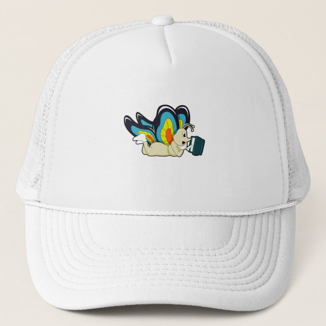 Butterfly at Reading with Book Trucker Hat (Front)