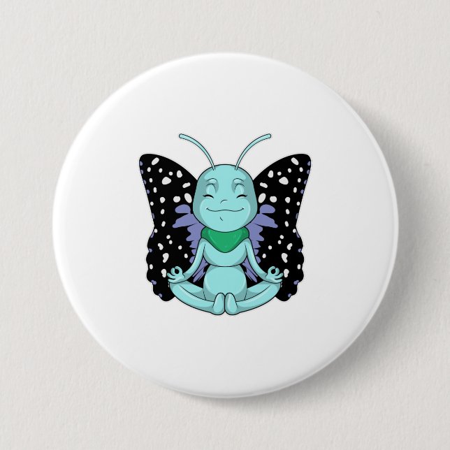 Butterfly at Yoga Stretching Legs 7.5 Cm Round Badge (Front)