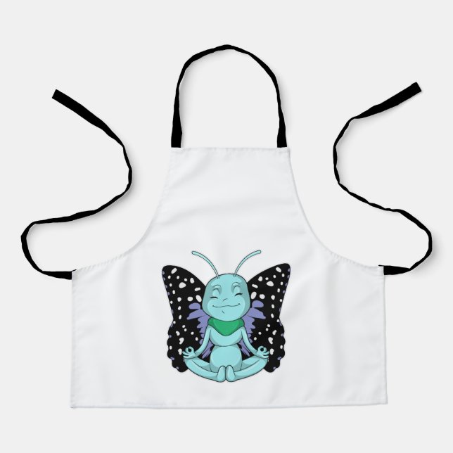 Butterfly at Yoga Stretching Legs Apron (Front)