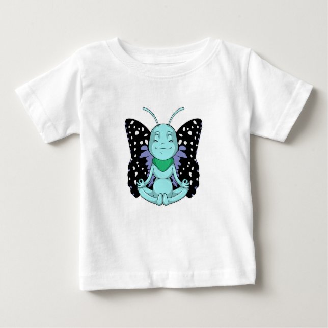 Butterfly at Yoga Stretching Legs Baby T-Shirt (Front)