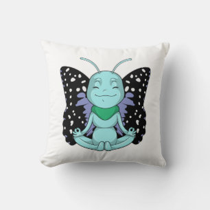 Butterfly at Yoga Stretching Legs Cushion