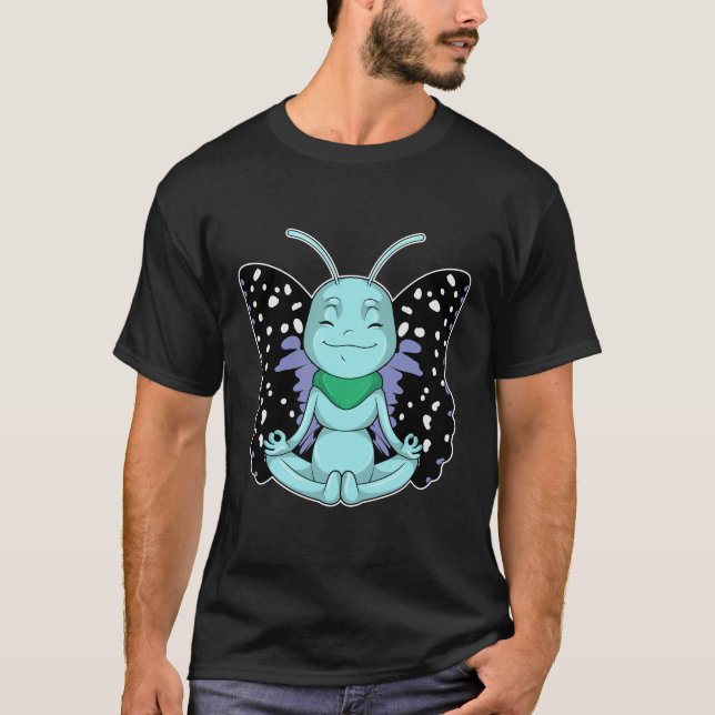 Butterfly at Yoga Stretching Legs T-Shirt (Front)