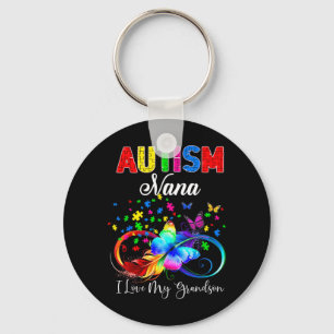 Butterfly Au Nana Love Grandson Suprt Autistic Key Ring