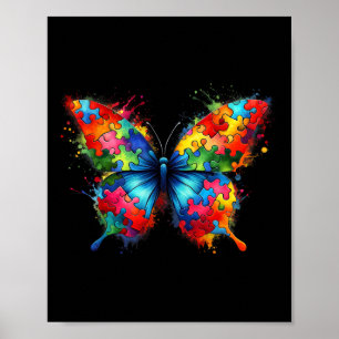 Butterfly Autism Awareness Colourful Autistic  Poster