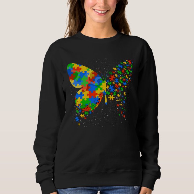 Butterfly Autism Awareness Men Women Kids Autism A Sweatshirt (Front)