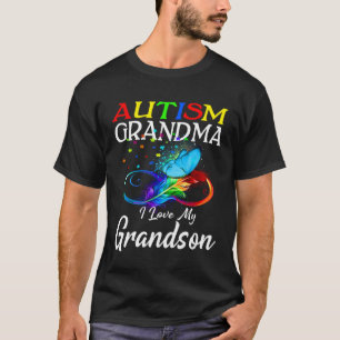 Butterfly Autism Grandma I Love My Grandson Awaren T-Shirt