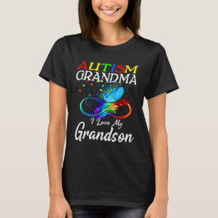 Butterfly Autism Grandma I Love My Grandson Awaren T-Shirt