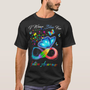 Butterfly Autism I Wear Blue For Autism Awareness T-Shirt