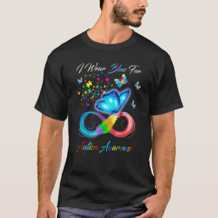Butterfly Autism I Wear Blue For Autism Awareness  T-Shirt
