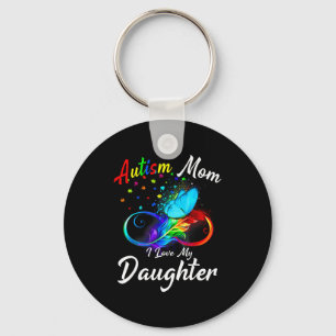 Butterfly Autism Mom I Love My Daughter Awareness Key Ring