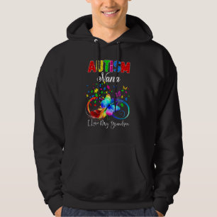 Butterfly Autism Nana I Love My Grandson Support A Hoodie