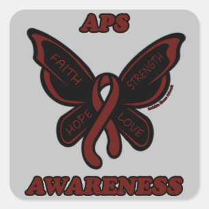 Butterfly/Awareness...APS Square Sticker