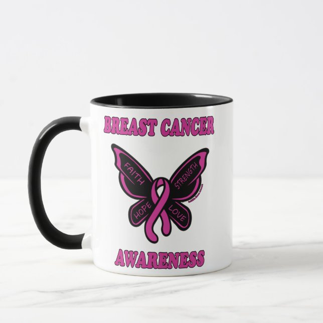 Butterfly/Awareness...Breast Cancer Mug (Left)