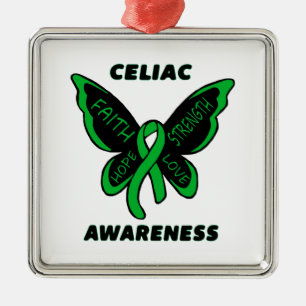 Butterfly/Awareness...Celiac Metal Tree Decoration