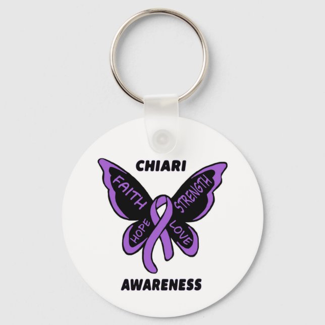 Butterfly/Awareness...Chiari Key Ring (Front)