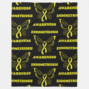 Butterfly/Awareness...Endometriosis Fleece Blanket
