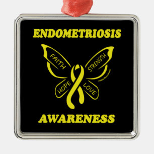Butterfly/Awareness...Endometriosis Metal Ornament