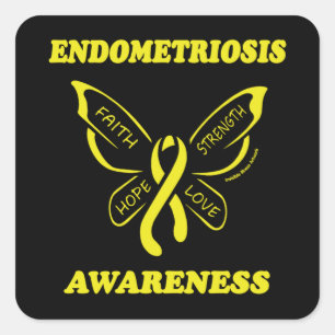 Butterfly/Awareness...Endometriosis Square Sticker