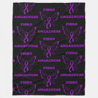 Butterfly/Awareness...Fibro Fleece Blanket
