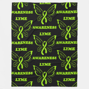 Butterfly/Awareness...Lyme Disease Fleece Blanket