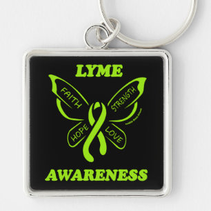 Butterfly/Awareness...Lyme Disease Keychain