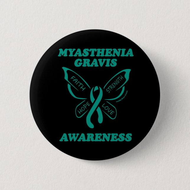Butterfly/Awareness...Myasthenia Gravis Button (Front)