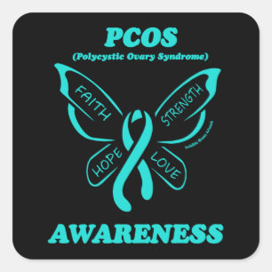 Butterfly/Awareness...PCOS Square Sticker