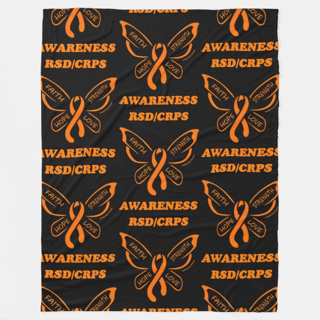Butterfly/Awareness...RSD/CRPS Fleece Blanket (Front)