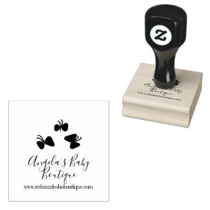 Butterfly Baby Boutique Clothing Business Logo  Rubber Stamp
