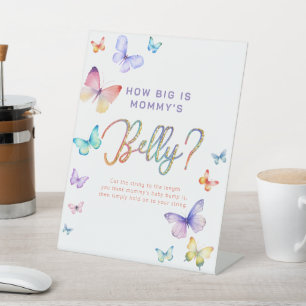 Butterfly Baby Bump Guessing Game Sign