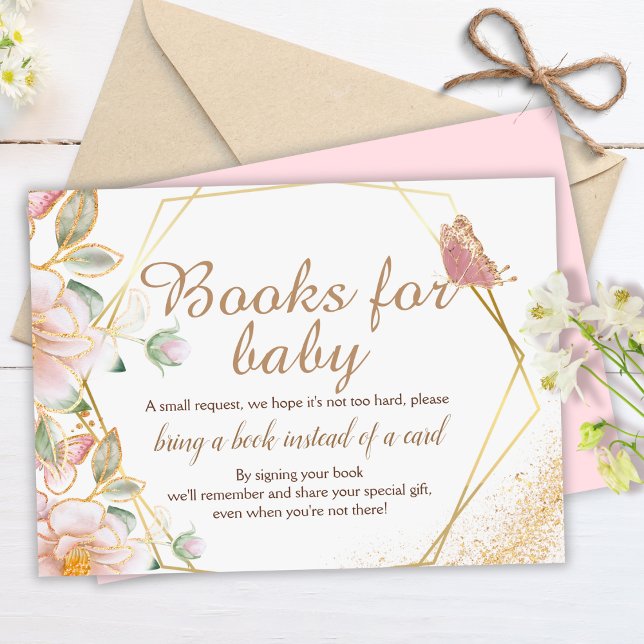 Butterfly Baby Shower | Books for Baby Request Enclosure Card (Creator Uploaded)