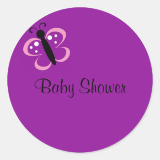 butterfly, Baby Shower Classic Round Sticker
