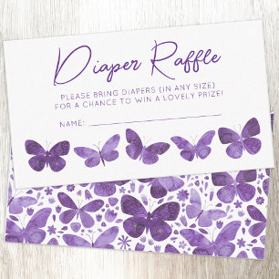 Butterfly Baby Shower Diaper Raffle Enclosure Card