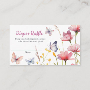 Butterfly Baby Shower Diaper Raffle Insert Card