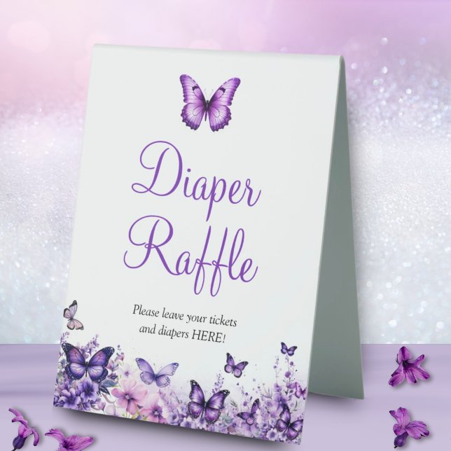 Butterfly Baby Shower Diaper Raffle Ticket (Creator Uploaded)